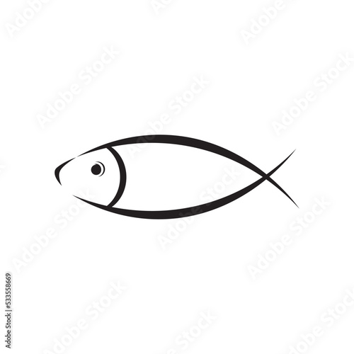 Fish icon logo vector