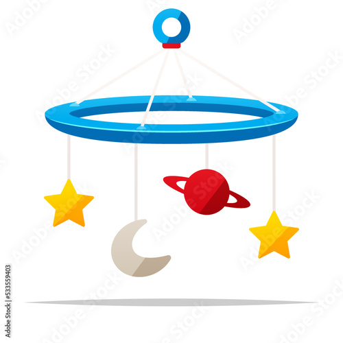 Baby mobile hanging toy vector isolated illustration