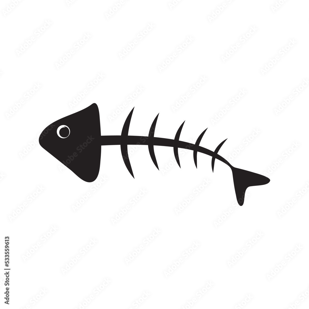 Fototapeta premium Fishbone icon logo vector