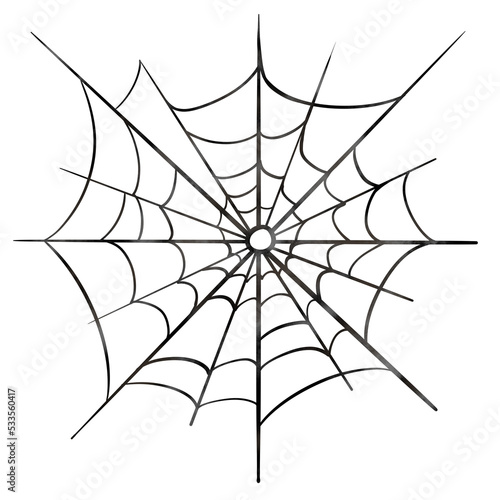 Spider web silhouette. Illustration isolated on a white background.