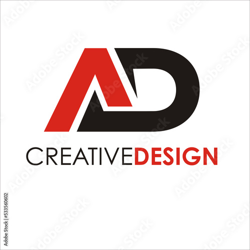 Modern Letter AD logo design vector