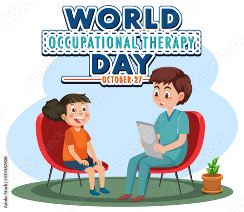 World occupational therapy day text design