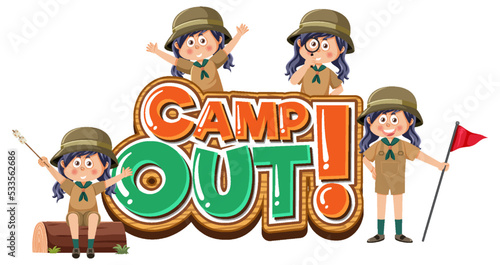 Group of children camping out