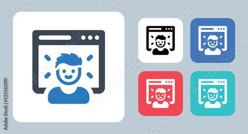 Blogger icon - vector illustration . blogger, Blog, blogging, Author, Writer, Article, Person, Celebrity, influencer, Popular, sign, symbol, flat, icons .