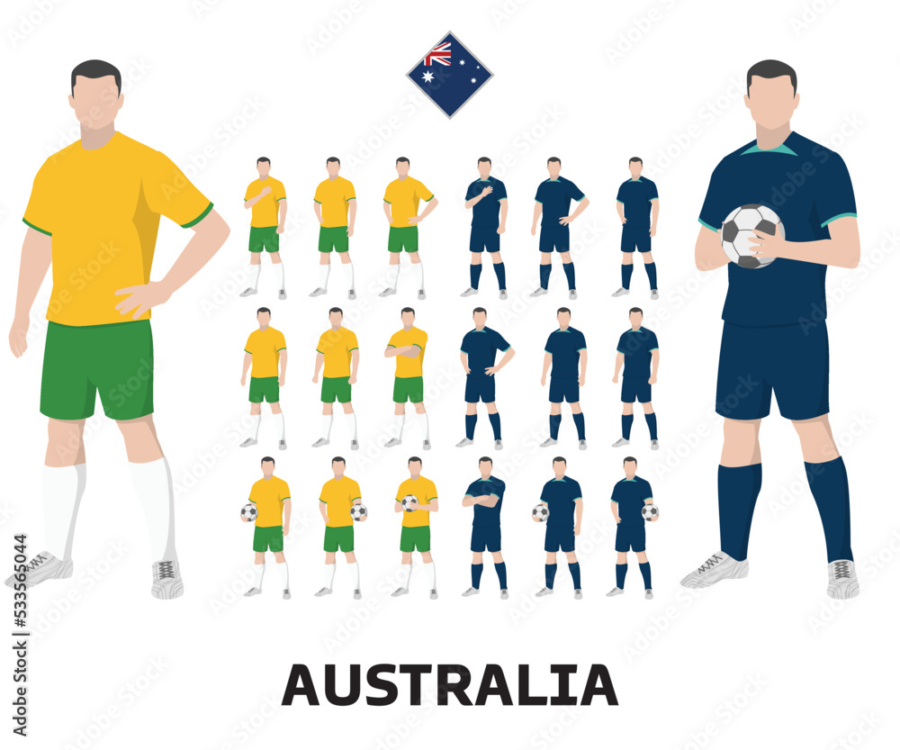 Australia Football Team Kit, Home kit and Away Kit