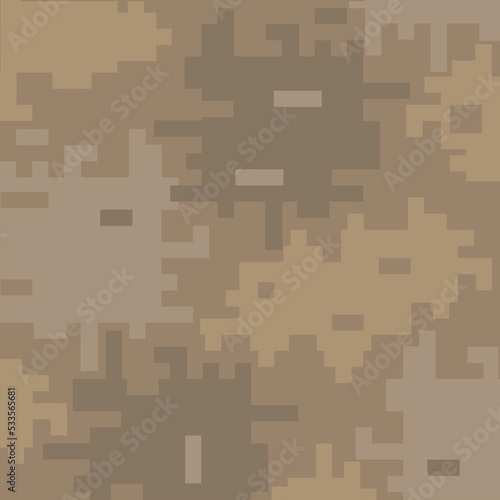 Military digital pixel camouflage background. Khaki texture. Camouflage seamless pattern.