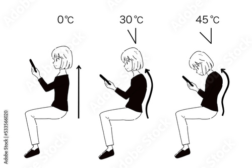 ストレートネック　若い女性のイラスト