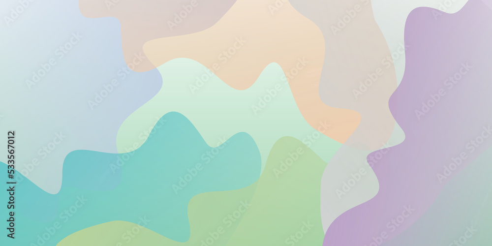 Wave of pastel color background. panoramic layout. Design template for brochures, book covers, magazine, website, business card, branding, banners, advert and web. illustration paper art design style.
