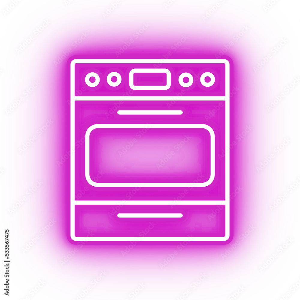 Neon pink oven icon, glowing pink oven with transparent background Neon pink oven icon, glowing pink oven with transparent background
