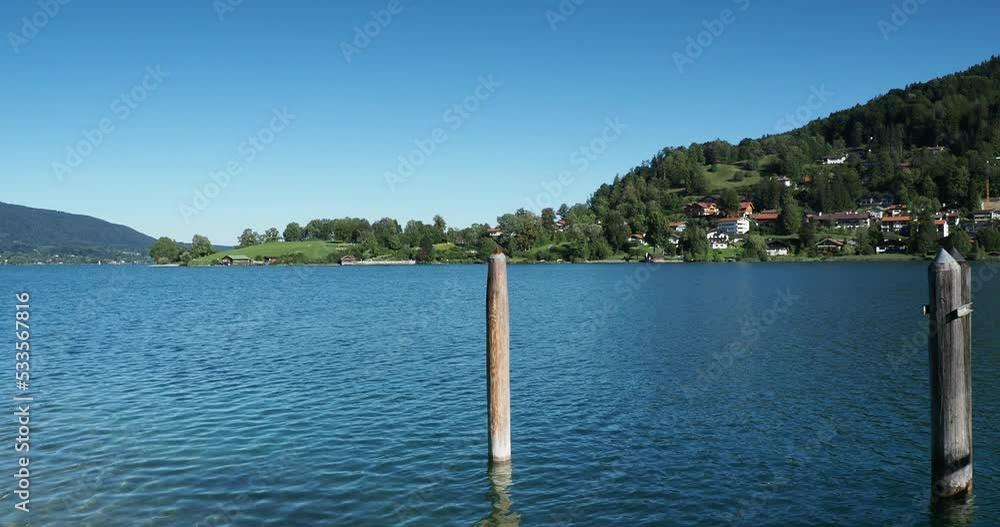 Tegernsee Lake in Bavarian Alps in Germany. View on Tegersee beach ...