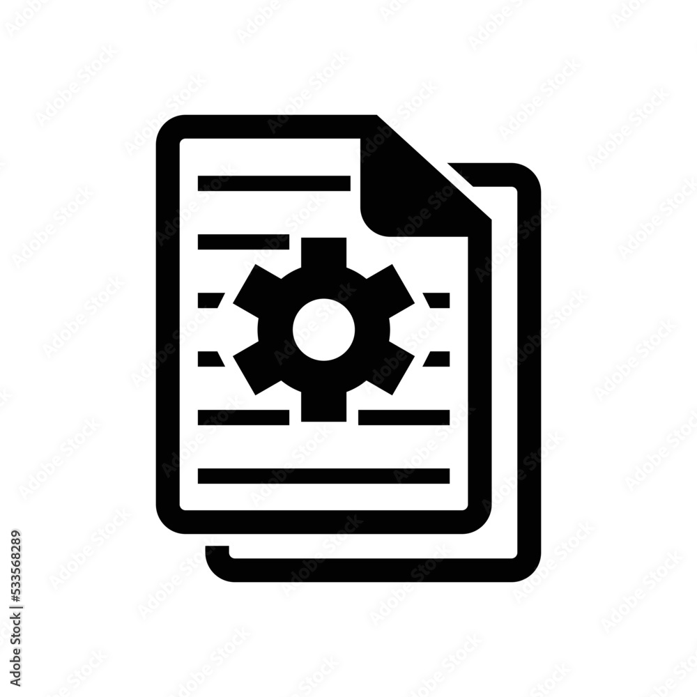 Settings file icon vector graphic illustration Settings file icon vector graphic illustration