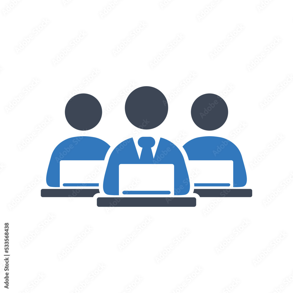 Office teamwork icon vector graphic illustration Office teamwork icon vector graphic illustration