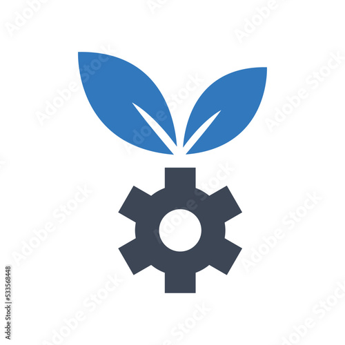 Green industry icon vector graphic illustration