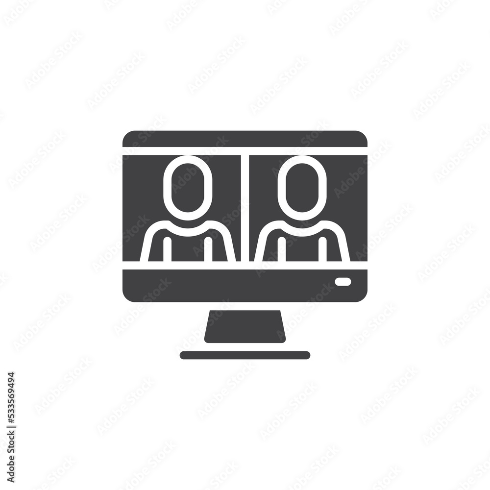 Online meeting vector icon Online meeting vector icon