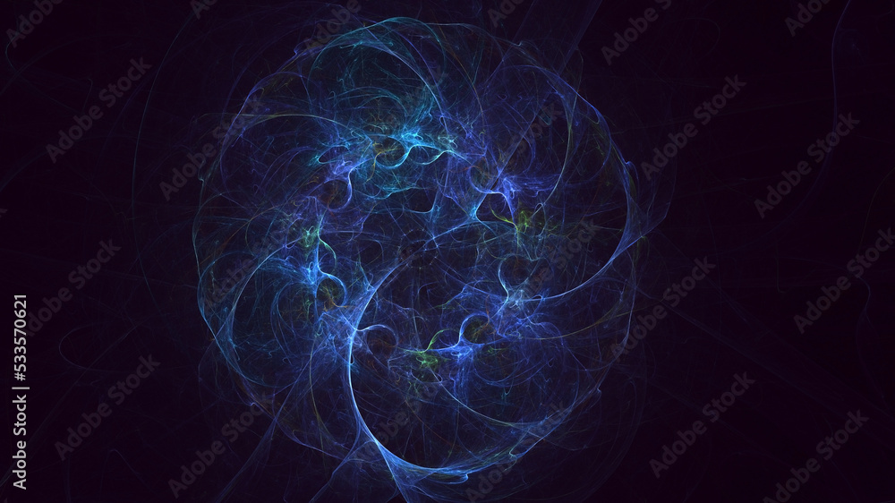 3D rendering abstract multicolor fractal light background