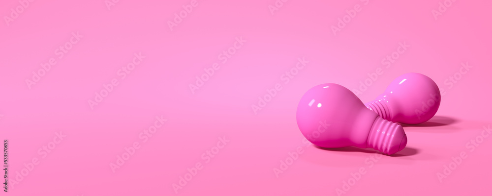 Light bulb on a colored background - 3D render