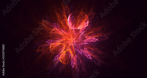 3D rendering abstract multicolor fractal light background © BetiBup33