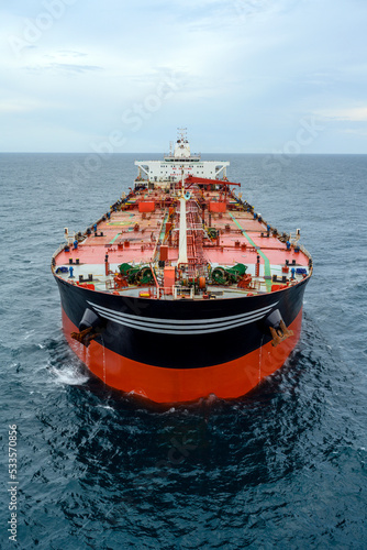 The oil tanker in the high sea