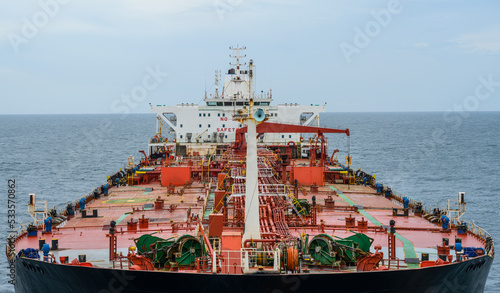 The oil tanker in the high sea