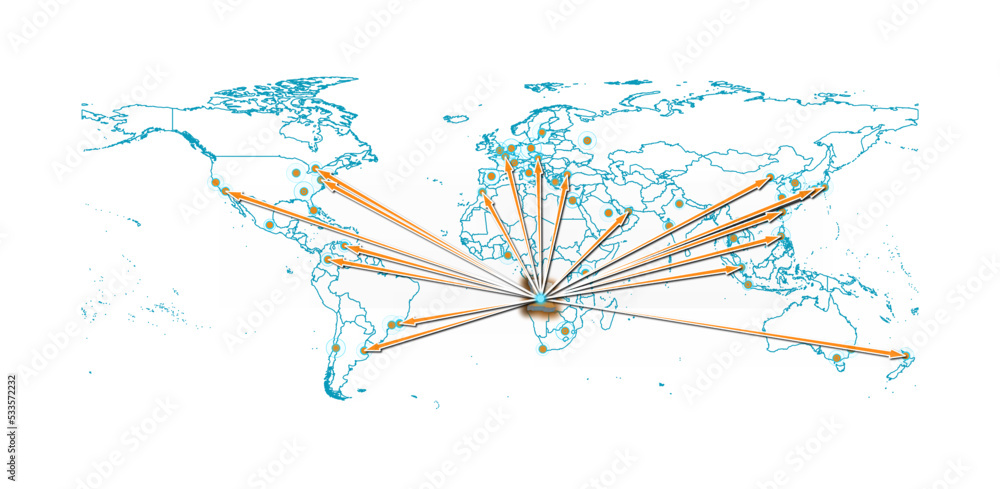 Obraz premium Vector Angola concept map, export concept map for Angola on white background suitable for export concepts. File is suitable for digital editing and size prints of all sizes.
