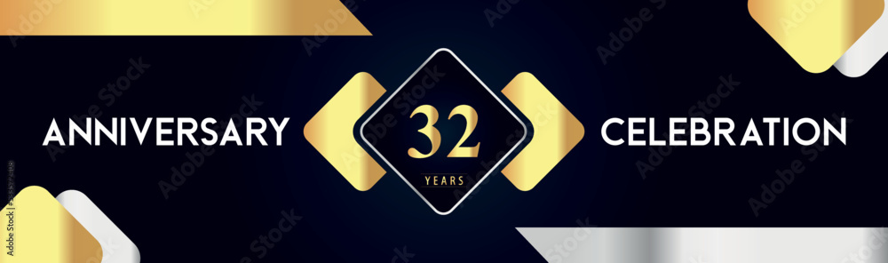 32 years anniversary celebration background. Premium design for poster, banner, booklet, marriage, weddings, birthday party, celebration event, graduation, jubilee, ceremony, holiday. 32 years anniversary celebration background. Premium design for poster, banner, booklet, marriage, weddings, birthday party, celebration event, graduation, jubilee, ceremony, holiday.