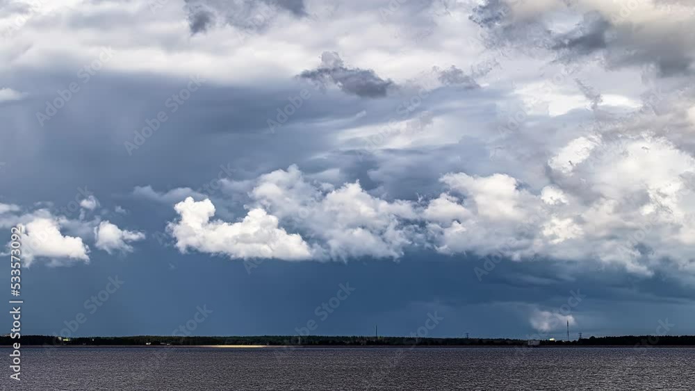 Time lapse shot of dark clouds emerge over sea - climate change Time lapse shot of dark clouds emerge over sea - climate change
