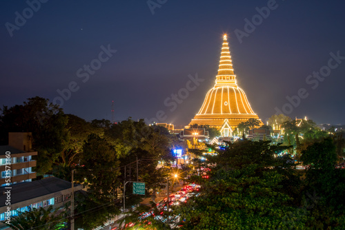 Sunset at Phra Pathom Chedi Nakhon Pathom Province, Thailand