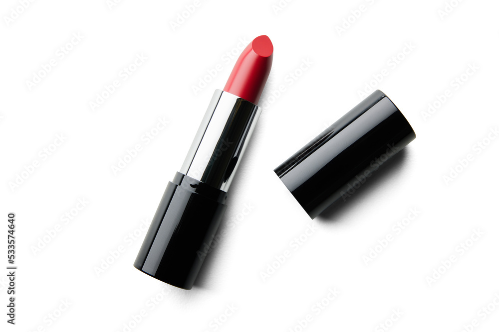 Open Red Lipstick With Natural Shadow - obrazy, fototapety, plakaty 