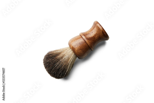 Fotografi Shaving Brush for Beards With Wooden Handle With Soft Shadow