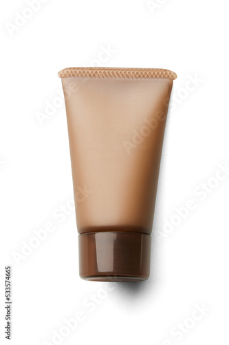 Brown Cream Tube Isolated With a Shadow