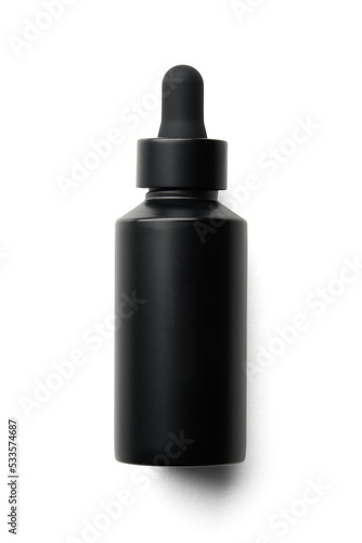 Black Bottle Dropper Isolated With a Soft Shadow