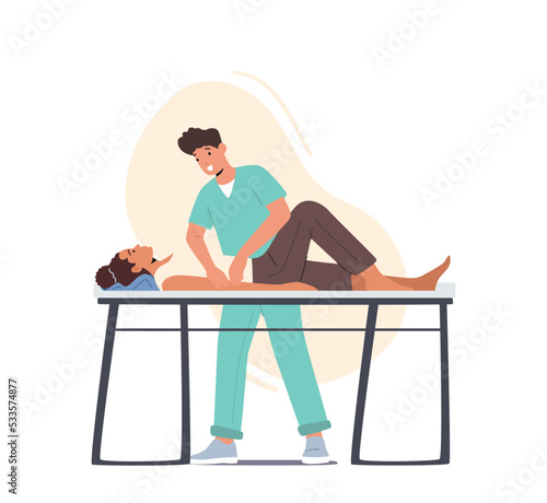 Rehab Therapy, Physiotherapy Treatment. Patient At Rehabilitation Massage At Chiropractor Physiotherapist Osteopath