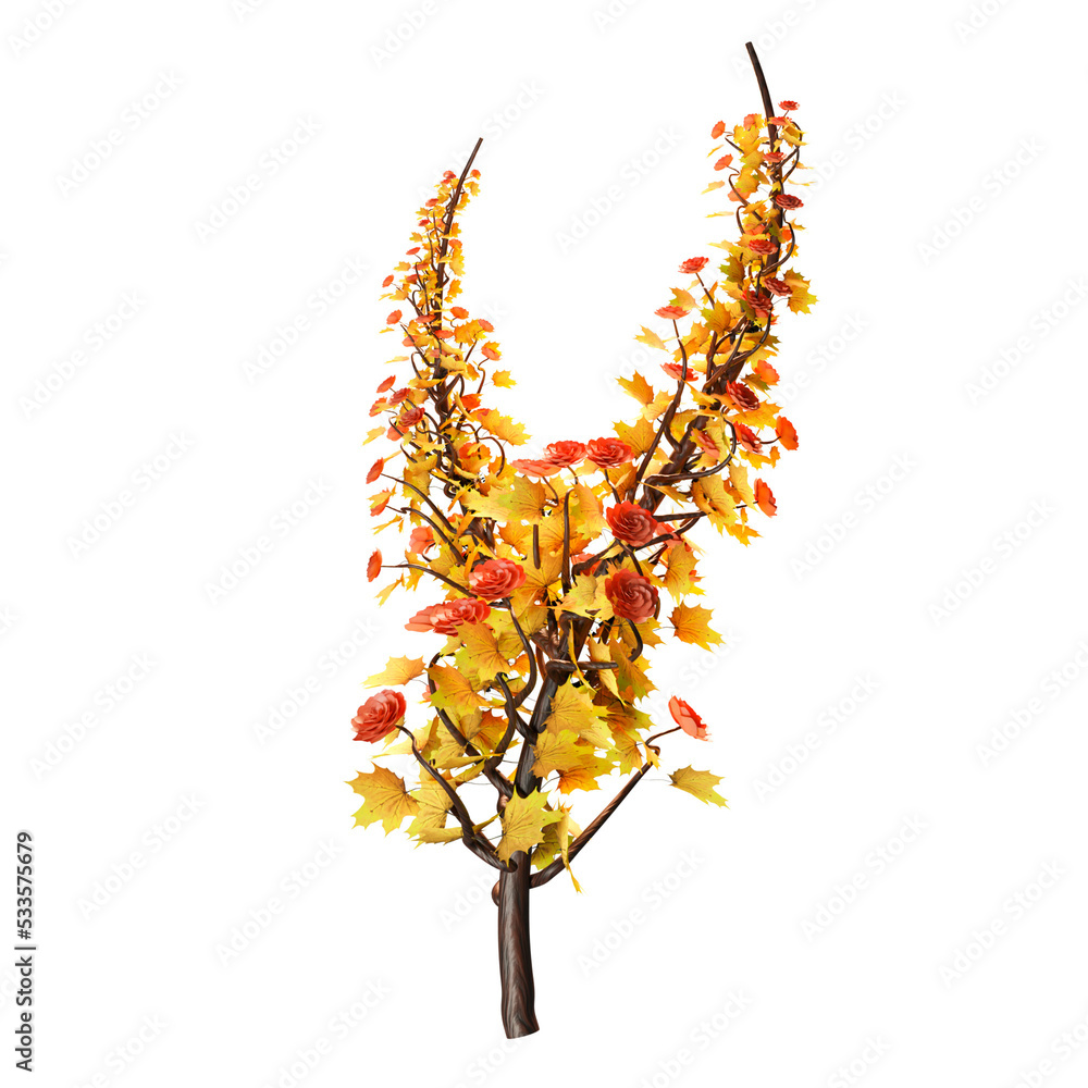 Fototapeta premium Flower Branch 3D Icon