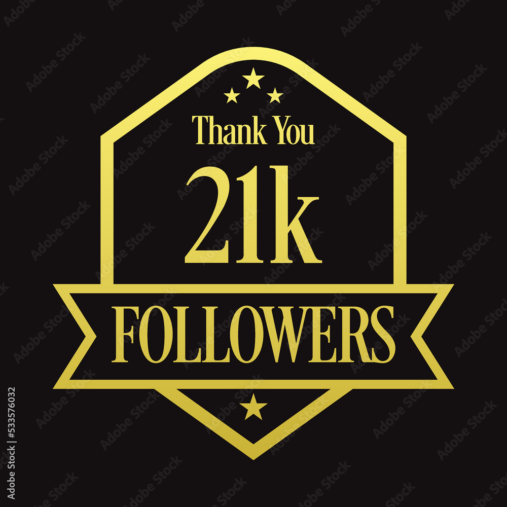 Thank you 21K followers, 21000 followers celebration, Vector Illustration Thank you 21K followers, 21000 followers celebration, Vector Illustration
