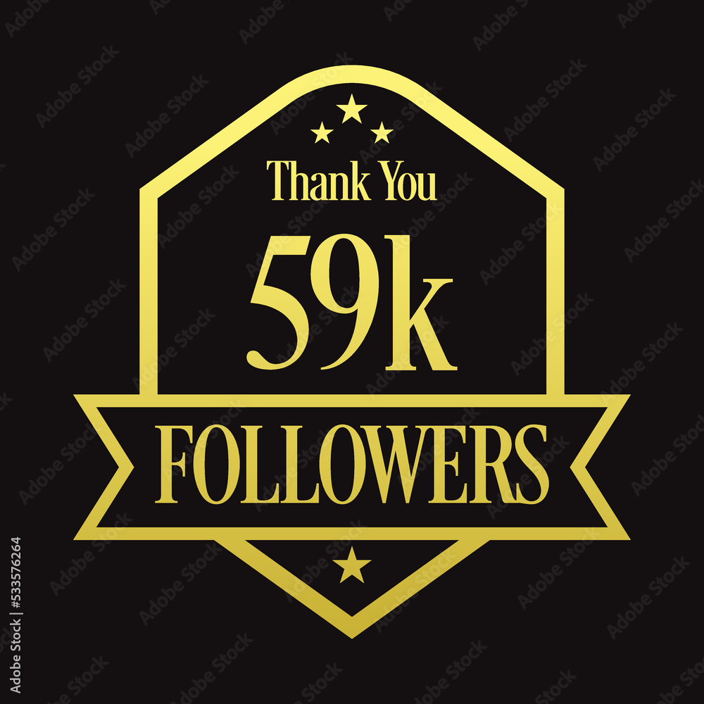 Thank you 59K followers, 59000 followers celebration, Vector Illustration Thank you 59K followers, 59000 followers celebration, Vector Illustration