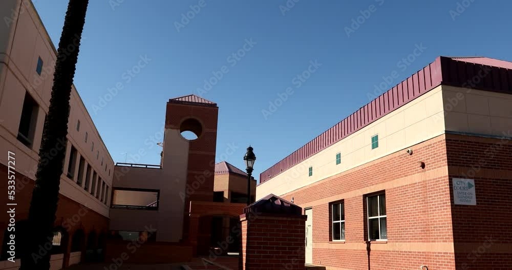 Afternoon view of the downtown public City Hall and Civic Center of Glendale, Arizona, USA. Afternoon view of the downtown public City Hall and Civic Center of Glendale, Arizona, USA.
