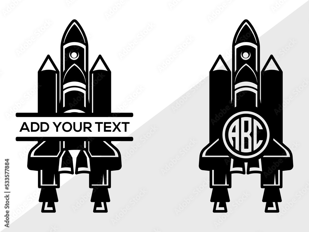 Rocket Monogram SVG, Rocket SVG, Rocket ship Svg, Spaceship Svg, Rocket