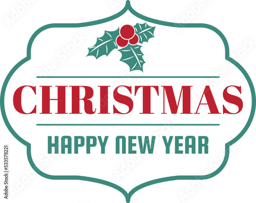 Merry Christmas and happy new year lettering and quote illustration