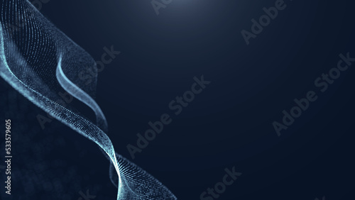 Abstract colorful digital particles wave background, dynamic futuristic flowing particles background, abstract dynamic mesh, Data visualization, cyberspace Big data technology, 3d rendering 
