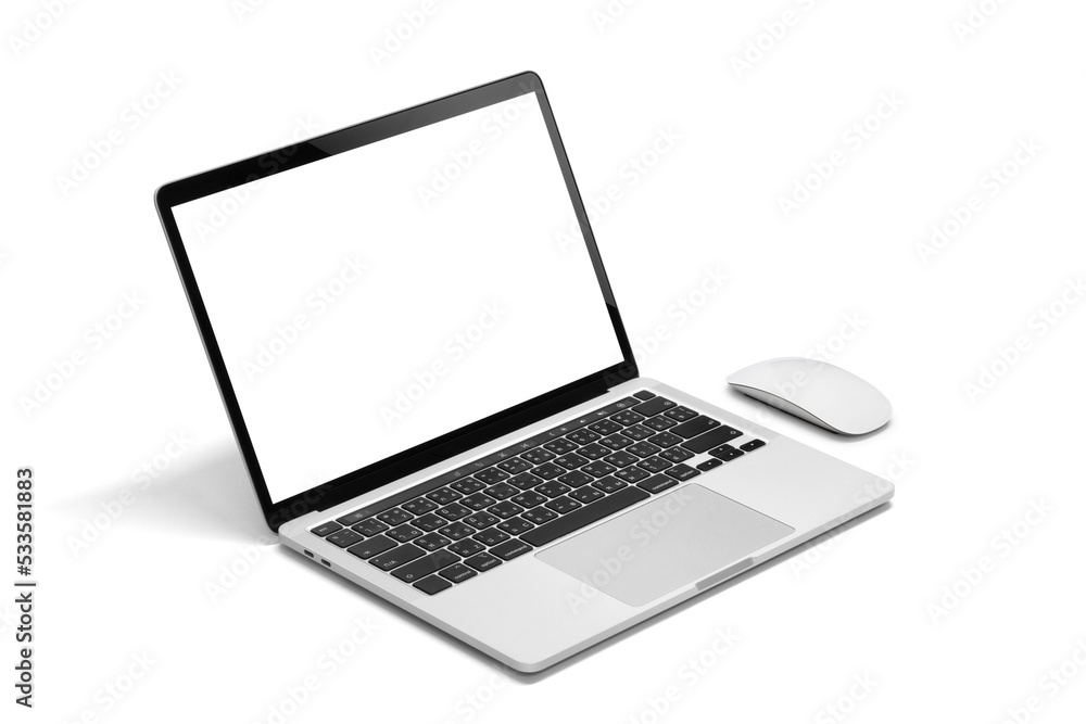 mockup laptop with blank screen. notebook isolated on white background. mockup laptop with blank screen. notebook isolated on white background.