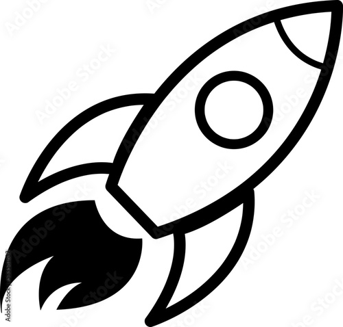 Rocket vector icon illustration on white background..eps