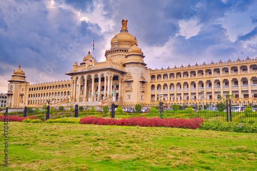 Vidhana Soudha in Bangalore, India, is the seat of the state legislature of Karnataka. photo