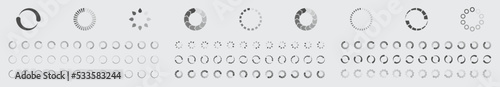 Circular Loading Buffering Icons Vector Video Ready for Animation Gif All Keyframes Frames Bufring Circle Waiting for Connection Buffer Preloader Download Symbol Easy Replace Color