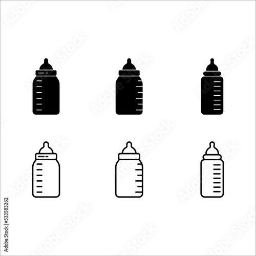 Milk Bottle icon set vector design template
