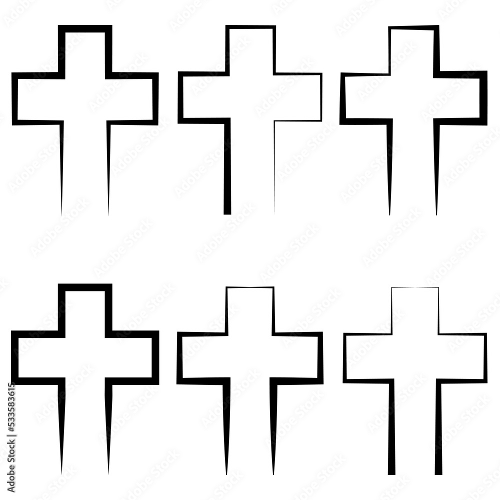 Grave cross headstone, graveyard gravestone tombstone death cross Stock