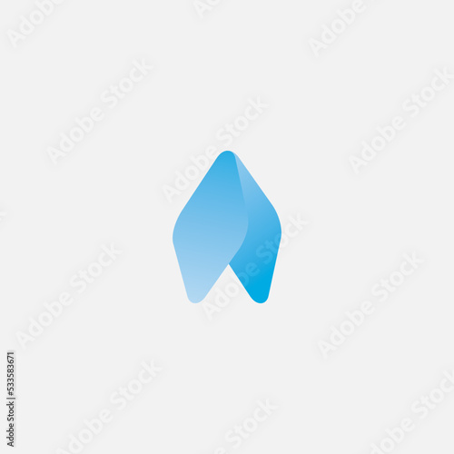 Aqua Initial Letter A 3D Gradient of Blue logo design