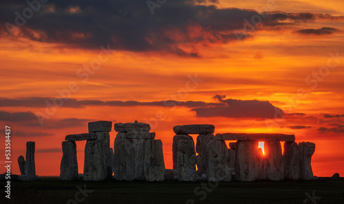 Photos Sunset Autumn Equinox at Stonehenge Salisbury Plain Wiltshire south west England