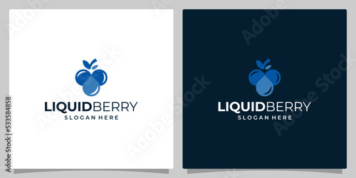 Fruits Berry logo with water oil logo graphic design vector illustration. Symbol, icon, creative