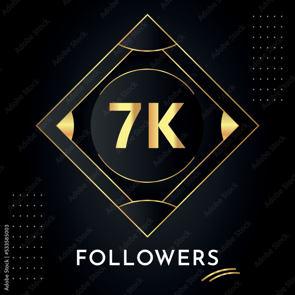 Thank you 7k or 7 thousand followers with gold decorative frames on ...