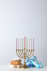 Сoncept of Jewish holiday, Hanukkah, space for text